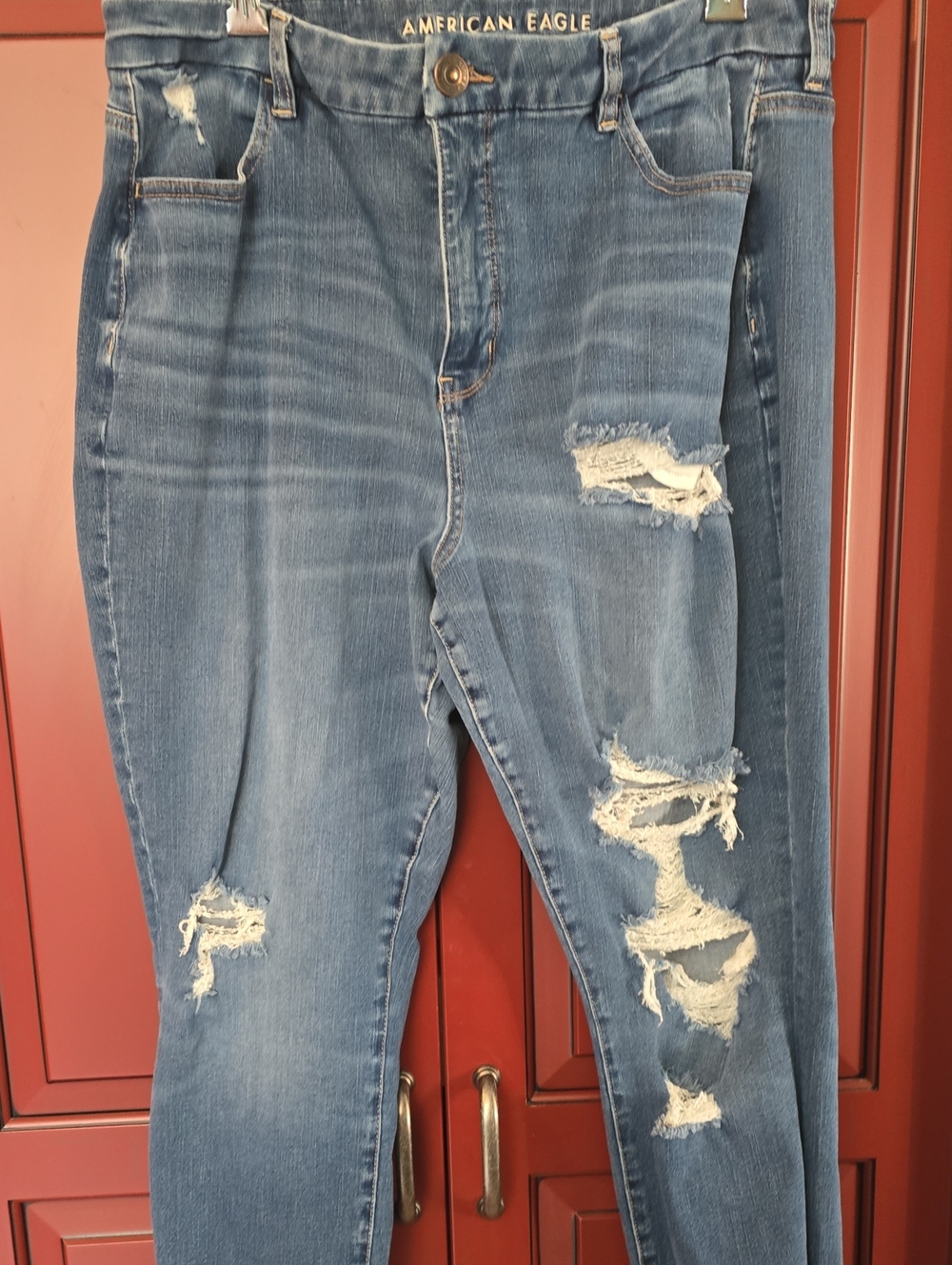 American Eagle Distressed Light Blue Denim Jeans